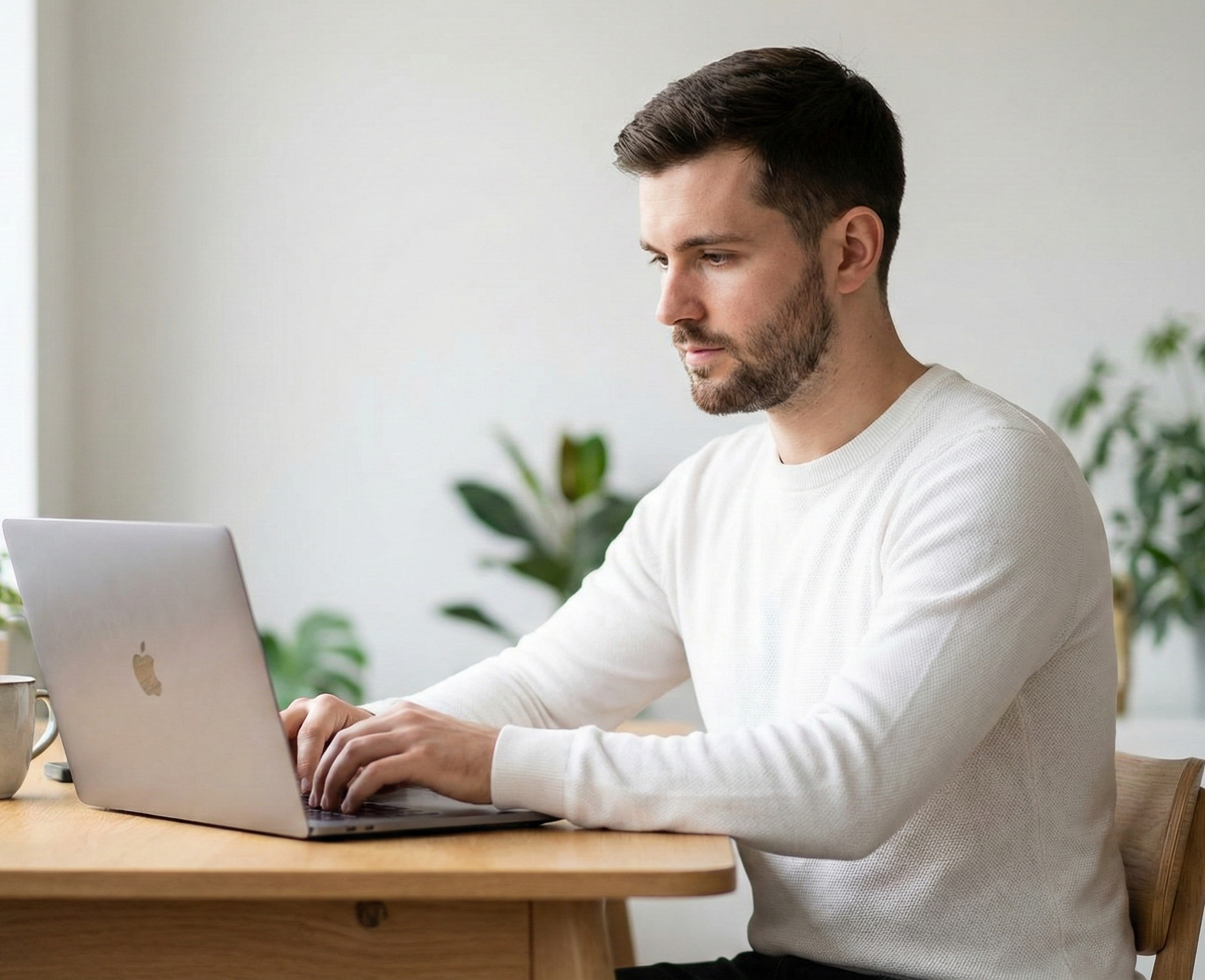 Professional working on laptop